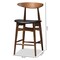 Baxton Studio Flora Black Faux Leather Upholstered Walnut Finished Counter Stool, PK2 144-8073 - alternate 7